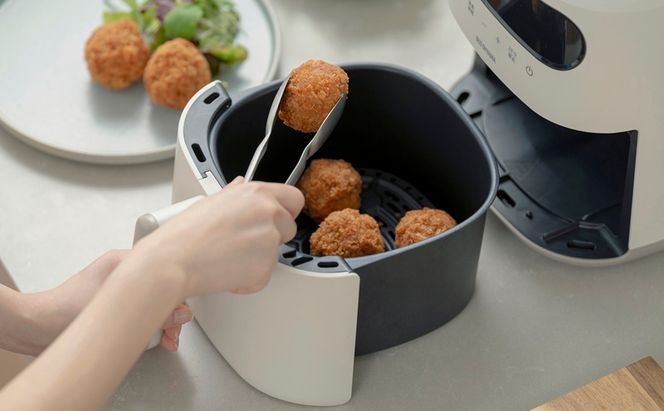 過熱水蒸気エア フライヤー FV-M30A-Ｃ アイボリー 電気フライヤー 家庭用 スチーム ヘルシー 揚げ物 揚げる 焼く 蒸す 温め直し 冷凍食品 デザート コンパクト アイリスオーヤマ