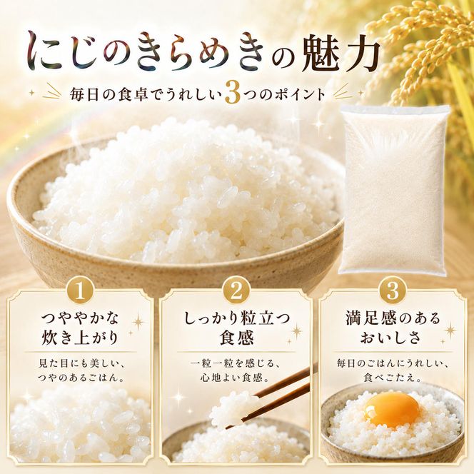 にじのきらめき 定期便 4回/10kg（5kg×2袋） 令和8年産 新米 ブランド米 白米 精米 【小分け】 宮城県大河原町産