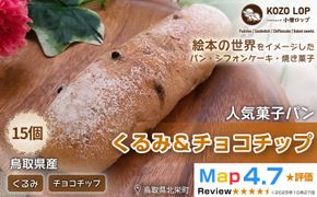 1159.【鳥取県産 人気菓子パン】くるみ＆チョコチップ 15個 313726_BD040