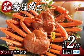 【香住ガニ 大 タグ付き ボイル 茹で 姿 約700g×2杯 冷蔵】カニの本場 香住産  最上質な香住ガニを見定め競り落とします 立派なカニを自信を持って提供いたします 大人気 カニの旨味と甘味が抜群 鮮度抜群 香住漁港 国産 かに カニ ベニズワイガニ 兵庫県 香美町 マルヤ水産 11-04