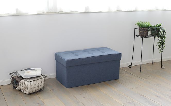 スツール 収納スツール 収納ボックス おしゃれ 収納ベンチ 折りたたみ収納スツール ワイド SSTR-76 ブルー アイリスオーヤマ 座れる 椅子 イス チェア オットマン 収納 フタ付き ファブリック インテリア 