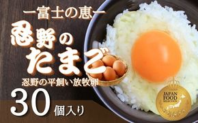 忍野の平飼い放牧卵　30個　KC009｜たまご 卵かけご飯 タマゴ 卵 健康 高級卵 放牧卵
