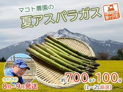 アスパラガス 先行予約 夏アスパラガス 約700g+100g 約25本前後 L～2L 厳選 マコト農園 アスパラ グリーンアスパラ 野菜 夏 旬 旬の野菜 産地直送 2026年 2026 先行 予約 青森 冷蔵 冷蔵配送 8月～9月発送