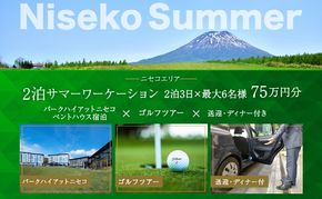 【北海道ツアー】サマーワーケーション パークハイアットニセコ ゴルフツアー × 送迎・ディナー付きプラン（750,000円分）【2泊3日×最大6名】【5月1日-9月30日】宿泊券 旅行チケット 