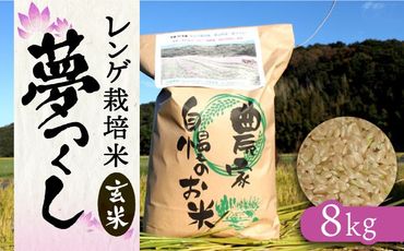 【先行予約】レンゲ栽培米  夢つくし －玄米－（8kg） 【2024年10月以降順次発送】《築上町》【久楽農園】 [ABAT003]