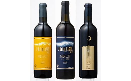 FYN6-244 【月山トラヤワイナリー】 メルロー 赤ワイン 3種 飲み比べ 定期便 3回 赤ワイン 山形 西川町 酒