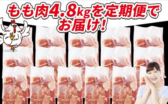 ＜宮崎県産若鶏切身 もも肉 4.8kg（300g×16袋）3か月定期便＞ 3か月以内に初回発送【 からあげ 唐揚げ カレー シチュー BBQ 煮物 チキン南蛮 小分け おかず おつまみ お弁当 惣菜 時短 炒め物 簡単料理 】【b0786_it】