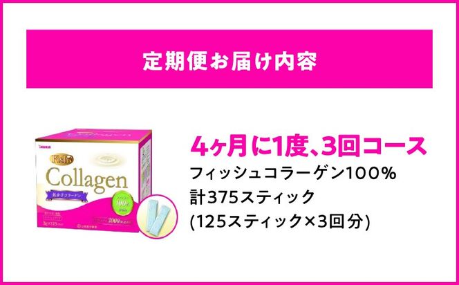 ＜4ヶ月に1度、3回送付 定期便＞山本漢方のコラーゲン［027Y22-T］