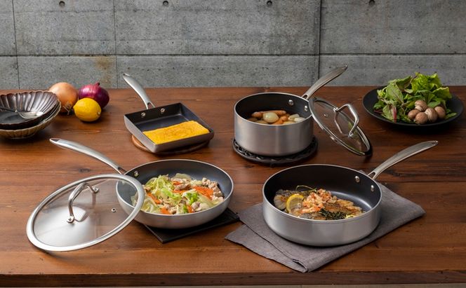 フライパンセット ダイヤモンドグレイス 6点セット DG-SE6 シルバー アイリスオーヤマ ダイヤモンドコートパン なべ 料理 ダイヤモンドコーティング 耐摩耗性 調理器具 ih ガス 卵焼き機 エッグパン 取っ手一体型