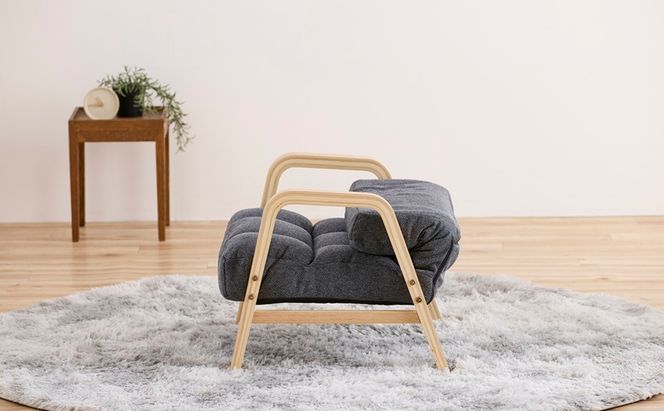 ウッドアームチェア Sサイズ WACR-S ダークグレー 一人掛け 座椅子 一人用 ソファー 高齢者 肘掛付 背もたれ 折りたたみ コンパクト ふかふか 椅子 アイリスオーヤマ