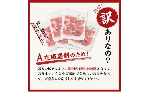 【訳あり・生産者応援企画】九州産 豚切り落とし肉＜計4.8kg(300g×16P)＞ b3-023