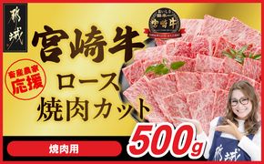 畜産農家応援! 宮崎牛ロース焼肉用 500g_MJ-N207