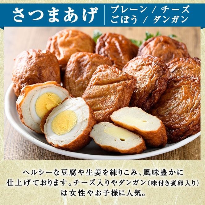 ＜訳あり＞さつまあげ(4種セット・合計19個) さつまあげ さつま揚げ 薩摩揚げ つけあげ 練り物 練物 おかず おつまみ 海産物 プレーン ゴボウ チーズ ダンガン 煮卵【椎木水産】akn054-02