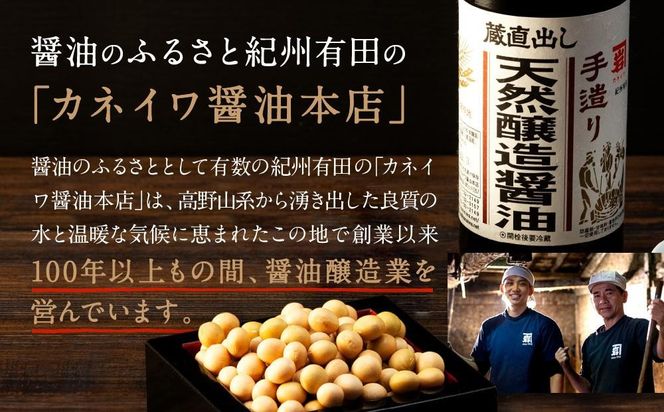 【定番セット】カネイワ醤油本店 国産原料でつくる木桶熟成のお醤油   定番のお醤油300ｍｌ5本セット D023