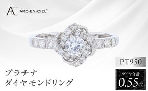 J057-4 ARC-EN-CIEL プラチナ ダイヤリング 計0.55ct【鑑別書付き ジュエリー プレゼント ギフト ファッション アクセサリー 贈り物 贈答 お祝い 記念日】