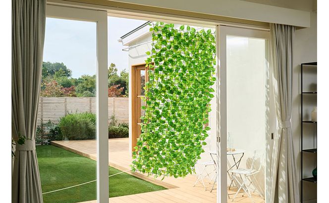 ＤＥＣＯ ＧＲＥＥＮ フェンス＆シェード GS-200LG ライトグリーン グリーンシェード  アイリスオーヤマ 1m×2m リーフラティス 日よけシェード ベランダ目隠し 窓 ベランダ 庭 グリーンカーテン グリーンフェンス サンシェード フェイクグリーン