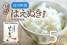 庄内町産 特別栽培米 はえぬき 無洗米 5kg 令和7年産 2025年産 余目産 余目町農協 あまるめ ブランド米 米 国産 単一原料米 山形 庄内平野 コシヒカリの原点、亀の尾発祥の地 庄内