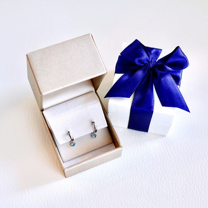 Pt900 プラチナ 2WAY ピアス 地金 ブルートパーズ フープピアス(直径10mm) 保証書付 SMK-5249 SWAD098-btp