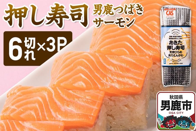 押し寿司 男鹿・秋田の地魚×男鹿産あきたこまち あきた押し寿司 男鹿つばきサーモン 冷凍 秋田 男鹿市 [寿司 すし グルメ 国産 冷凍]|23_ogn-370301