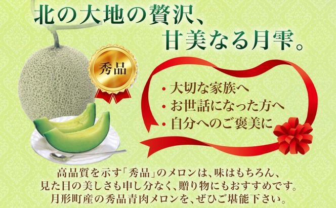 〈先行受付〉【2027年夏発送】北海道 青肉メロン 月雫 優品 4～6玉 計約8kg 令和9年 メロン 果物 フルーツ 旬 季節 希少 甘い 豊潤 国産 北海道産 デザート ご褒美 産地直送 産直 ギフト お祝い 贈答品 贈り物 御中元 お取寄