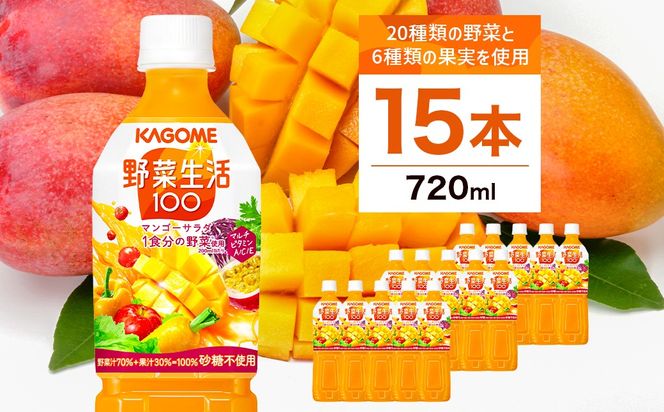 ns111-011 カゴメ 野菜生活100 マンゴーサラダ 720ml 15本