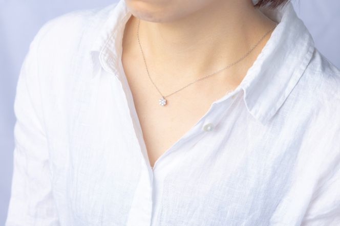 ダイヤモンド ネックレス フラワーS 0.45ct  PT プラチナ ジュエリー ダイヤ 山梨 H-730 SWCI013-pt