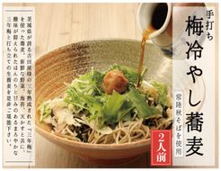常陸秋そば 手打ち 梅冷やしそば 生蕎麦 2人前 生蕎麦 三年梅 梅 うめ 国産 生 そば 蕎麦 寿多庵