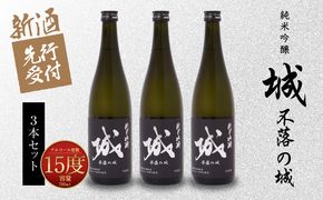  【先行予約】令和8年産 木城町・毛呂山町 新しき村友情都市コラボ 日本酒 純米吟醸「城 ～不落の城」3本  K21_0040