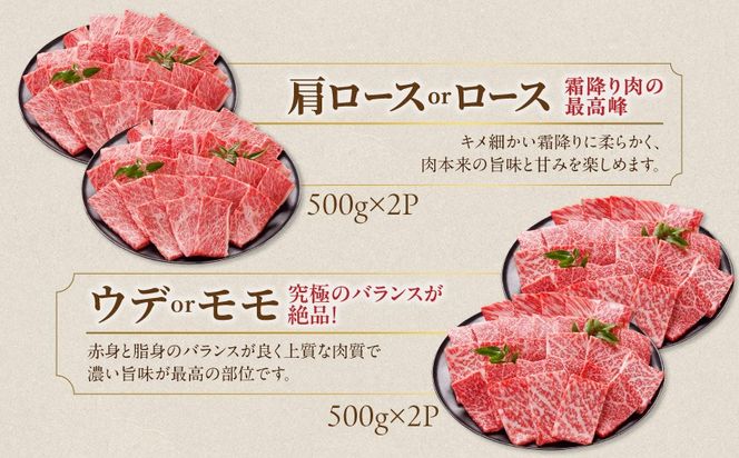 畜産農家応援! 宮崎牛焼肉2種セット500g×4パック_36-N202