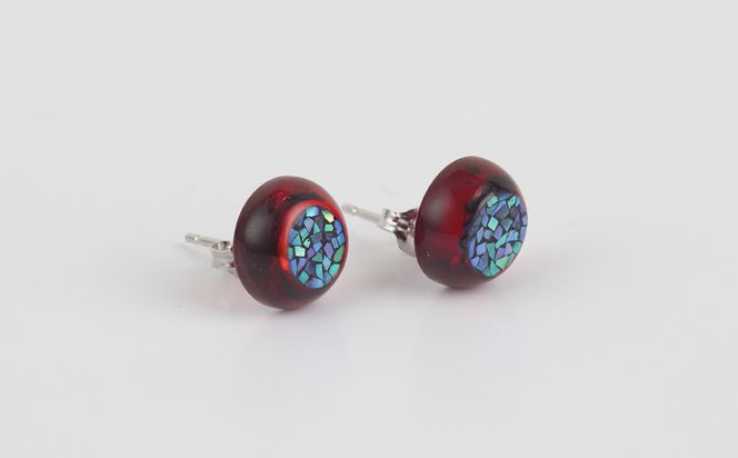 【嵯峩螺鈿野村】ルビーレッドアンバー フラグメントピアス｜京都 老舗 伝統工芸 漆器 ジュエリー［ 京都 老舗 伝統工芸 工芸品 アクセサリー ジュエリー ファッション 漆 人気 おすすめ 職人 お取り寄せ 通販 送料無料 ふるさと納税 ］ 261009_B-AS20