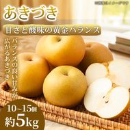 【甘さと酸味の黄金バランス】熊本県産 あきづき 10～15個(約5kg) 1箱 あきづき 梨 フルーツ 甘い 濃厚 農家直送 ギフト 贈答用 家庭用 お取り寄せ 熊本県