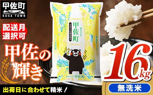 [先行受付]新米 令和7年産『甲佐の輝き』無洗米16kg(5kg×2袋、6kg×1袋)[2025年10月より配送月選択可!][価格改定 ZJ]