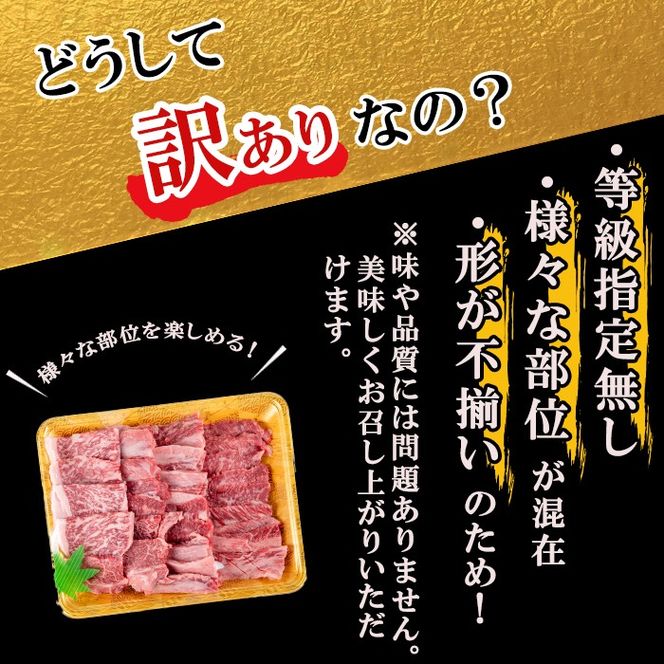 【訳あり・数量限定】うしの中山黒毛和牛切り落とし焼肉(計1.1kg・550g×2P) d0-032
