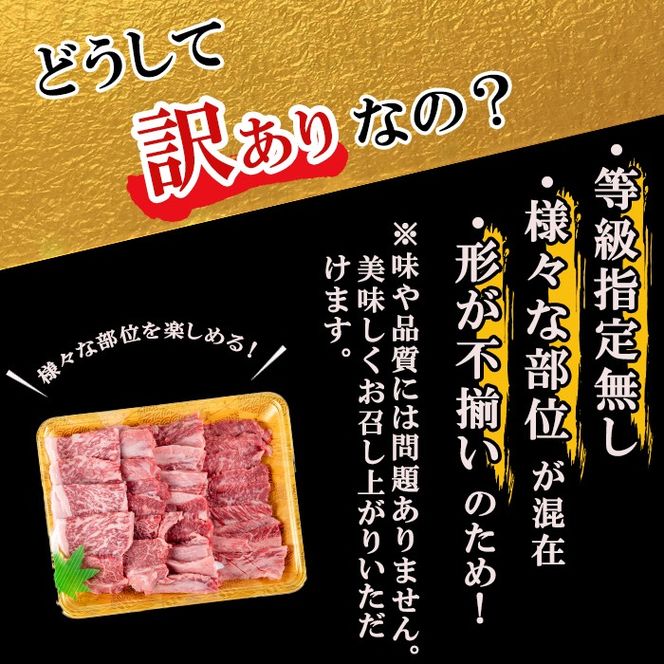 【訳あり・数量限定】うしの中山黒毛和牛切り落とし焼肉(計1.1kg・550g×2P) b5-177