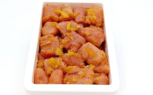 【訳あり】 辛子明太子 ゆず皮入り 一口カット 計1kg（500gx2） からしめんたいこ 明太子 明太 魚卵 すけそうだら 柚子 ゆず ひとくちサイズ 冷凍