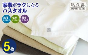 knt0015 家事がラクになるバスタオル 5枚セット 訳あり B品タオル 国内製造 泉州タオル【泉州タオル 国産 吸水 普段使い 無地 シンプル 日用品 家族 ファミリー】