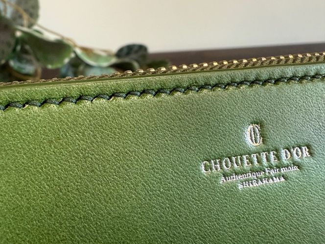 革職人が作った牛革ラウンドファスナー長財布［GRN］ 304018_AX26VC03