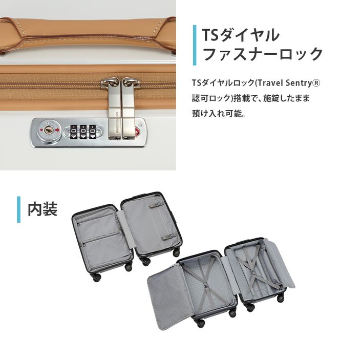 PRESTY 48 TR 02431 (02 ガンメタリック) スーツケース 国産 日本製 34L キャリー バッグ 機内持ち込み 双輪 キャスターストッパー 出張 短期旅行 PROTECA 北海道 赤平市
