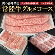 【3ヶ月定期便】 肉の藤井商店 ～至福の常陸牛グルメコース～｜ブランド牛 お肉 茨城県共通返礼品 行方市(FL-30)