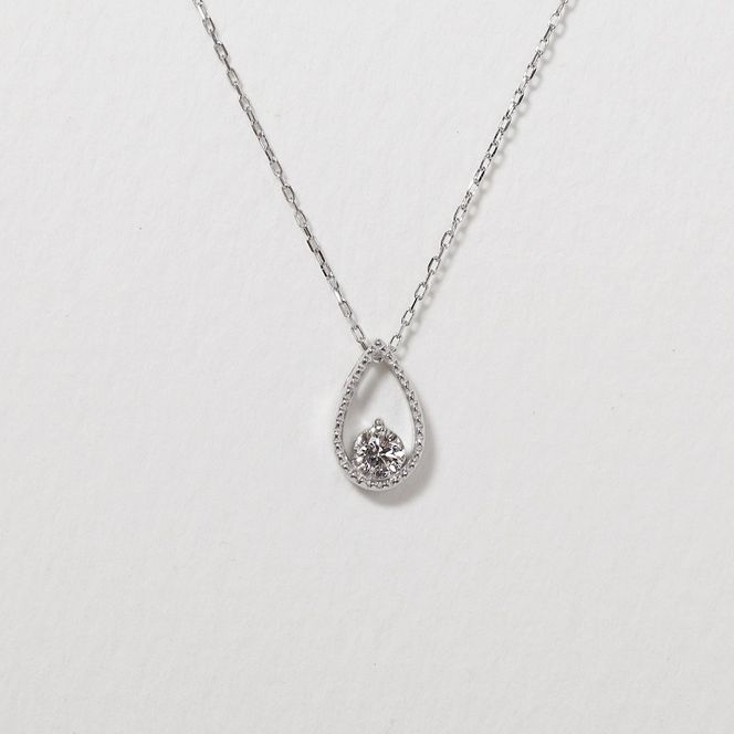 プラチナ 0.10ct しずく一粒ダイヤモンドペンダント　BQ-219