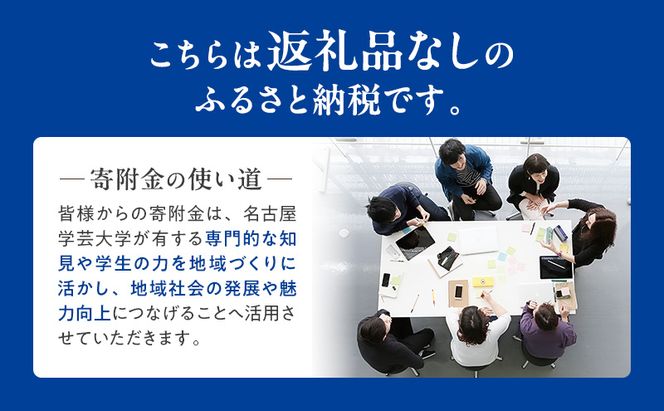 【返礼品なし】大学等連携事業補助制度 (名古屋学芸大学) 100,000円 大学 教育 教育支援 愛知県 日進市