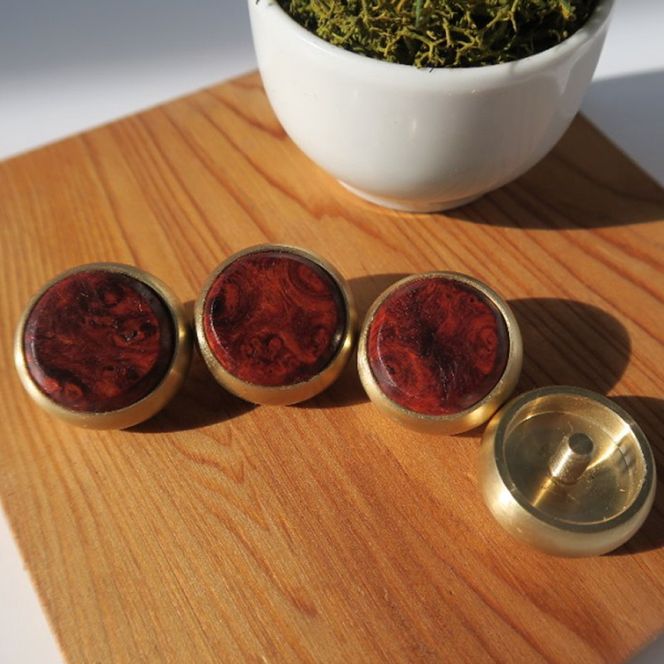 木製ピストンボタン ユーホニューム（ヤマハ）用 EY型（真鍮削り出し） 4個セット ［195S12］ ユーホニューム ヤマハ用 EY型 真鍮削り出し 選べる 素材 花林コブ材 ローズウッド材 木製 ピストンボタン ノーラッカー サウンド品質 音響拡散防止 サイズ調整 楽器アクセサリー 楽器パーツ 愛知県 小牧市 送料無料