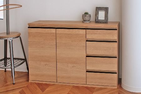 ムルート 120スリムキャビネット NA【完成品 開梱設置 梱包材引き取り リビング 収納 日本製】(H062319)