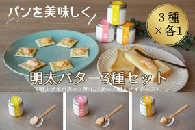 パンを美味しく　明太バター・明太ソイバター・明太ソイチーズ3種セット【ちかえフーズ】_HA1668