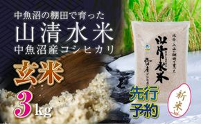 【令和8年産 先行予約】新潟県魚沼産コシヒカリ「山清水米」玄米3kg