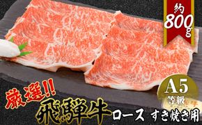 店主こだわり雌牛 飛騨牛A5等級　ロース　すき焼き用　約800g [No.066]
