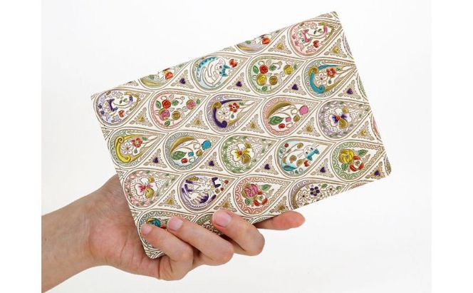 【文庫屋大関】パーソナルホルダー　花と猫＜ミックス＞【皮革工芸品】 民芸品 雑貨 日用品 ファイル 多用途 牛革 