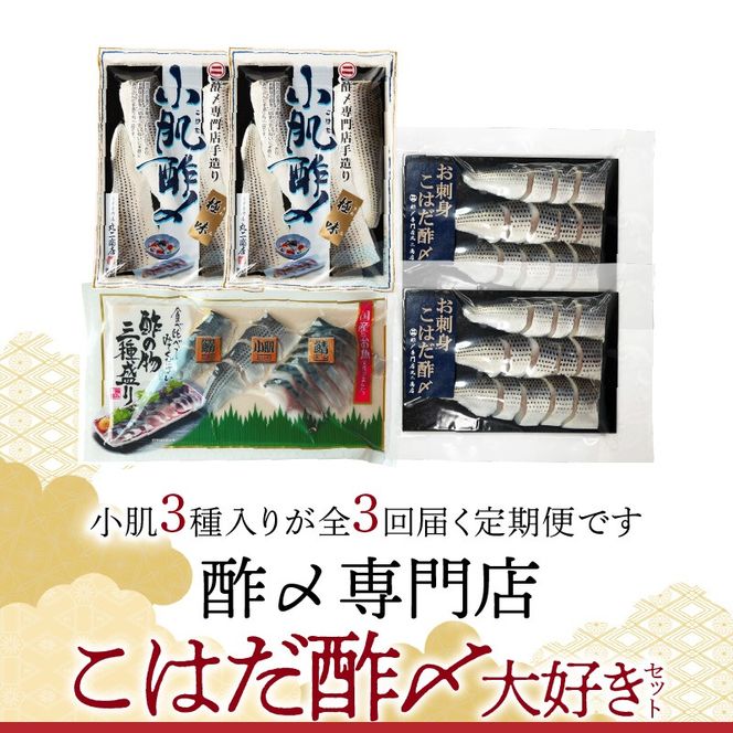 【酢〆専門老舗丸二商店】《３回定期便》こはだ酢〆大好きセット３種 H021-116