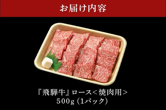 飛騨牛 A5等級 ロース 500g 焼肉用  冷蔵配送 焼肉 焼き肉 バーベキュー BBQ キャンプ アウトドア 牛肉 肉 お肉 FC-48