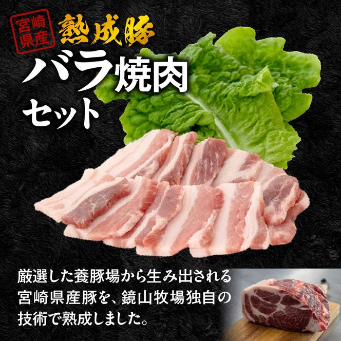 宮崎県産熟成豚 バラ焼肉セット N0105-YA2282-sku
